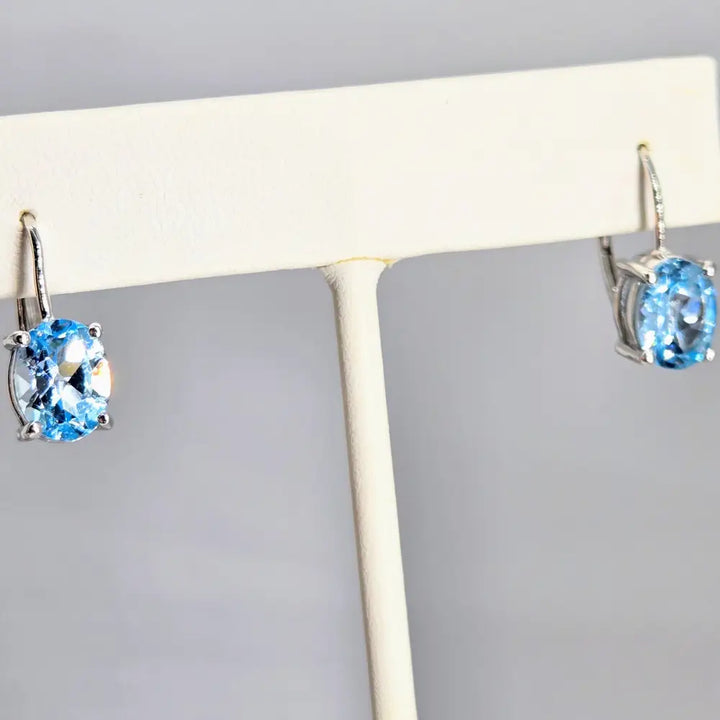 ?SErene Sky’ 1’’ Earrings - Sky Blue Topaz Anti-tarnish Sterling