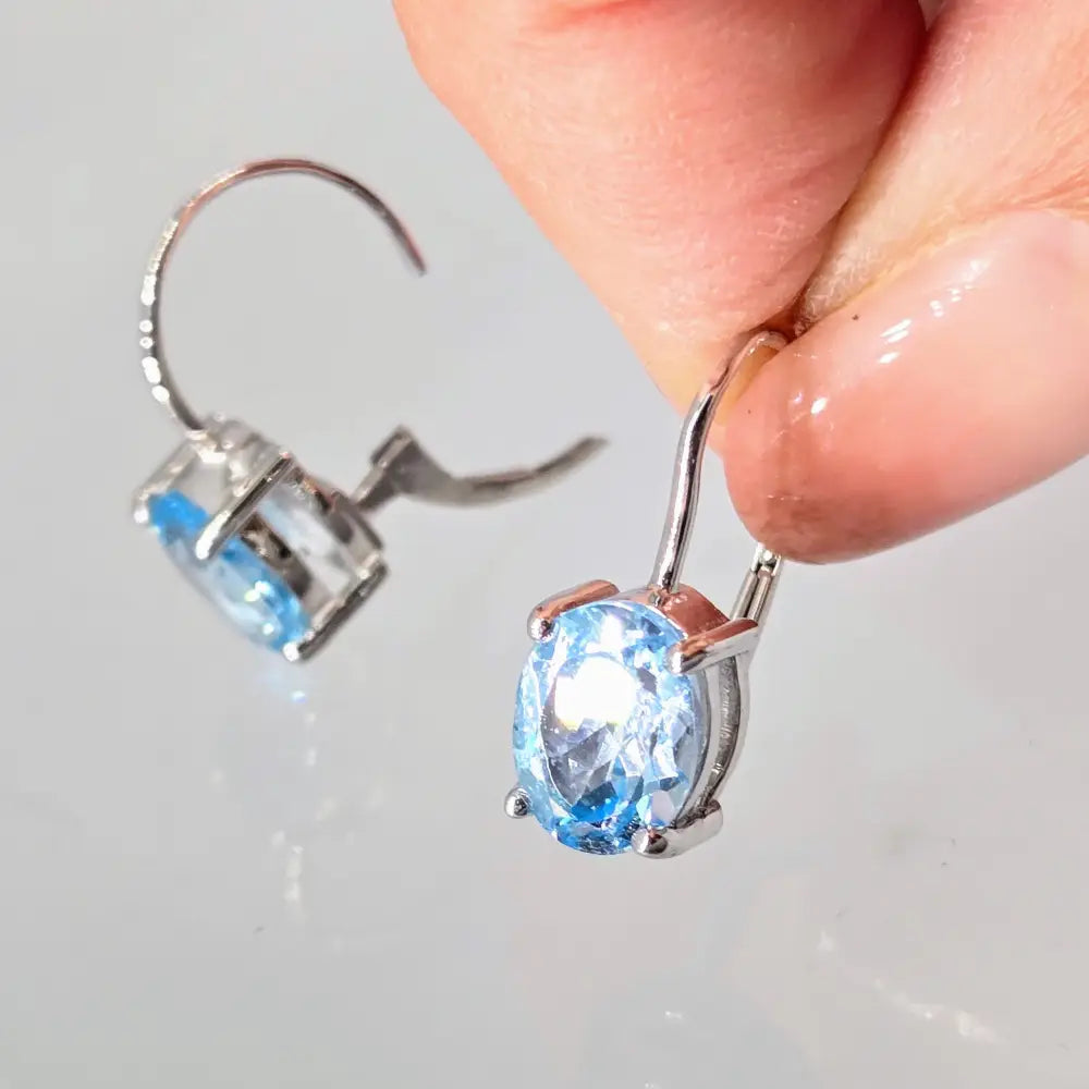?SErene Sky’ 1’’ Earrings - Sky Blue Topaz Anti-tarnish Sterling
