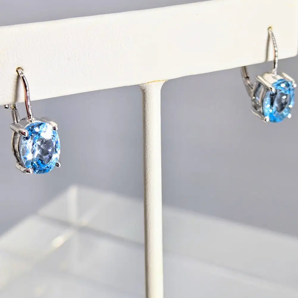 ?SErene Sky’ 1’’ Earrings - Sky Blue Topaz Anti-tarnish Sterling