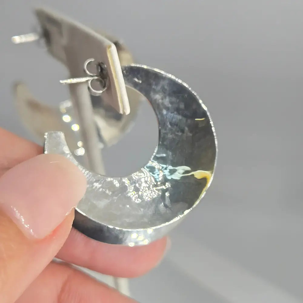 ?SHe’s Different’ High Gloss & Hammered Reversible Sterling Hoop Earrings - Key West Local Luxe