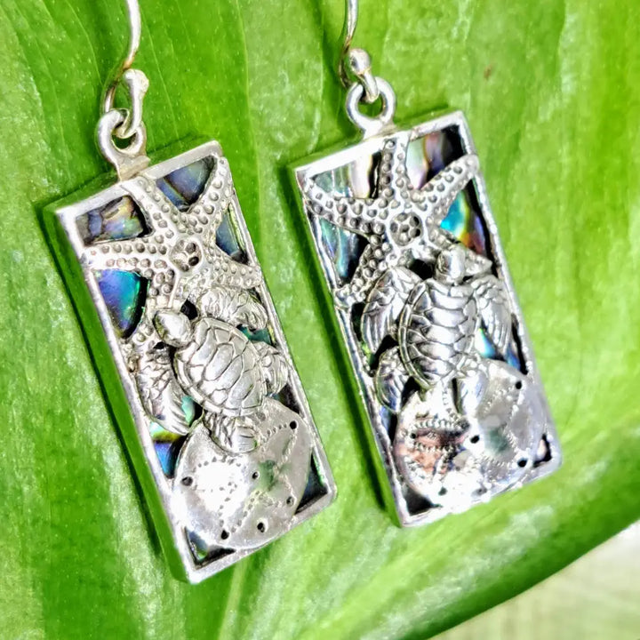 Outlet ?She’s Gonna Make It’ 1.5’’ Earrings - Blue Paua Shell Mother of Pearl Sterling