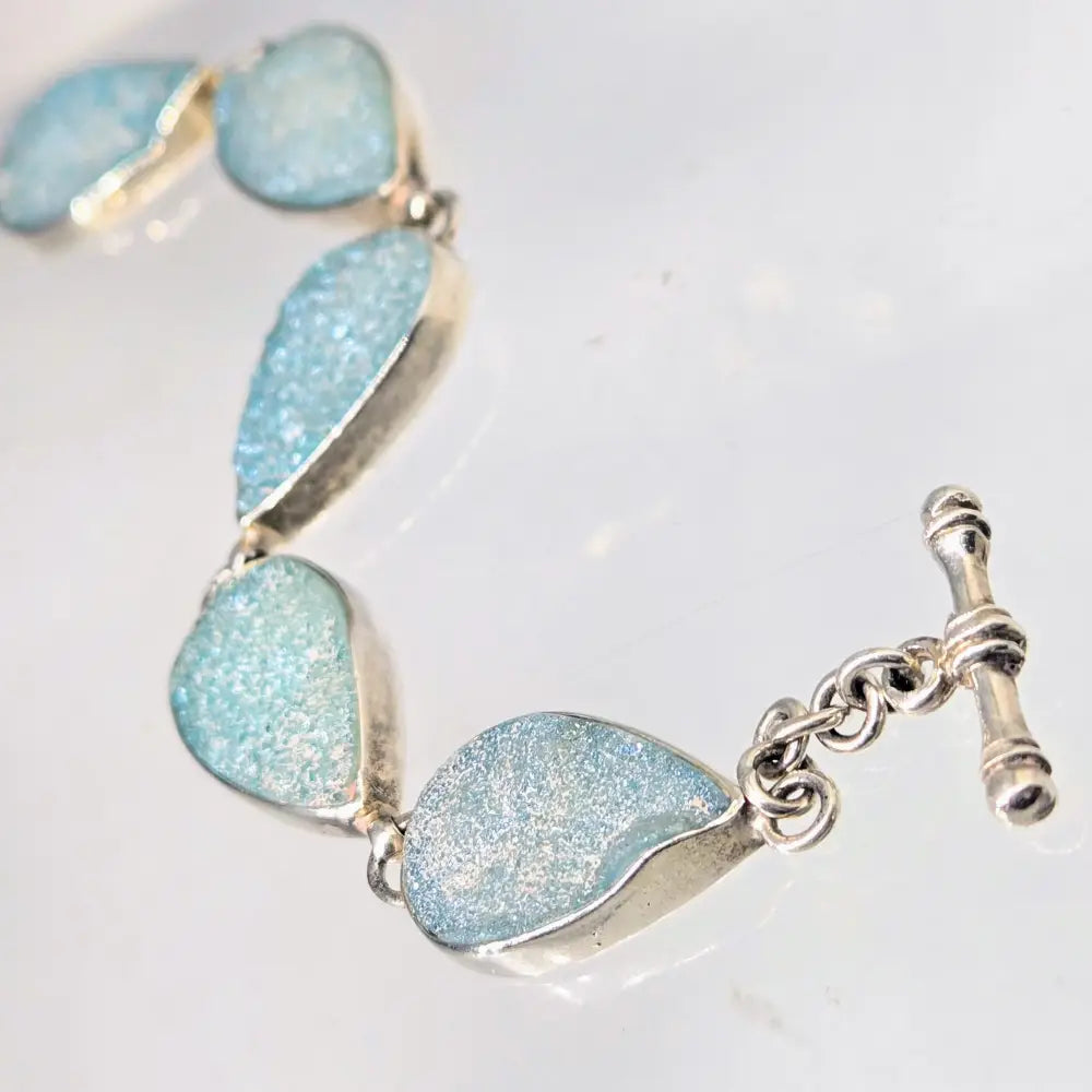 ?SHimmering Seas’ 7’’ - 8’’ Bracelet - Druzy Sterling - Key West Local Luxe