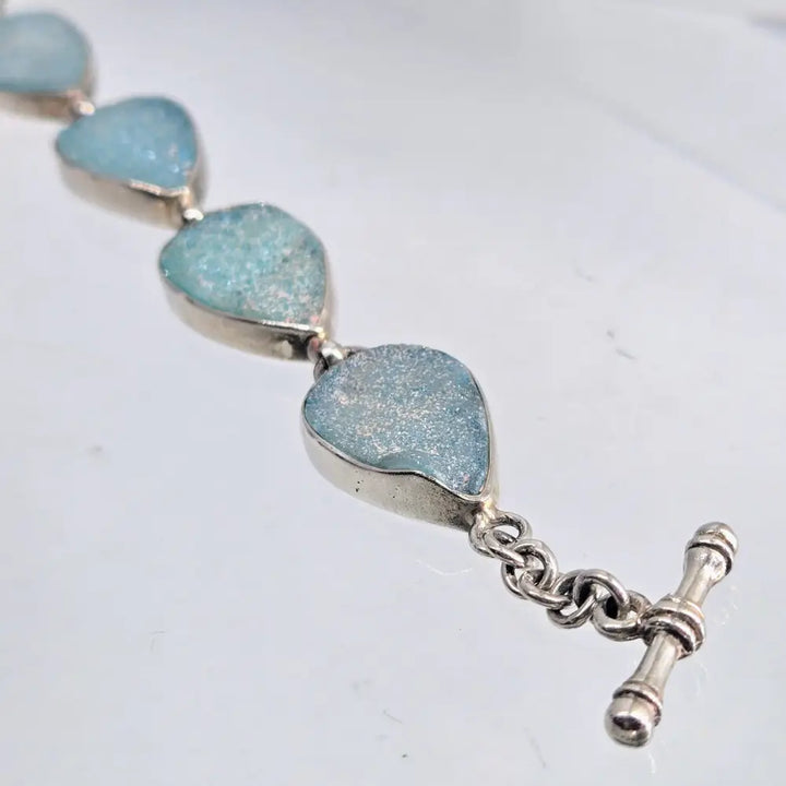 ?SHimmering Seas’ Sterling Icy-blue Druzy Bracelet - Key West Local Luxe