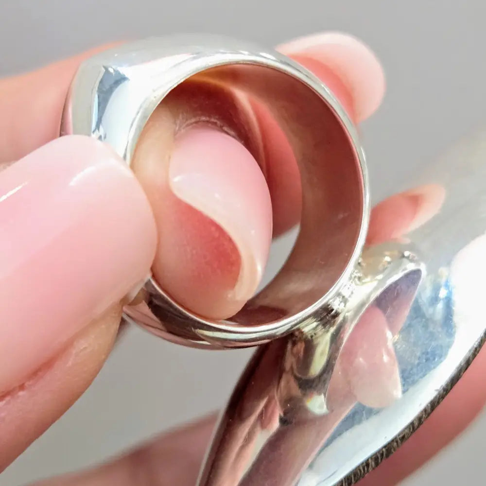 Outlet: ?Side Eye’ Evil Eye Ring - Labradorite Sterling - Old Blue Sz 7.5