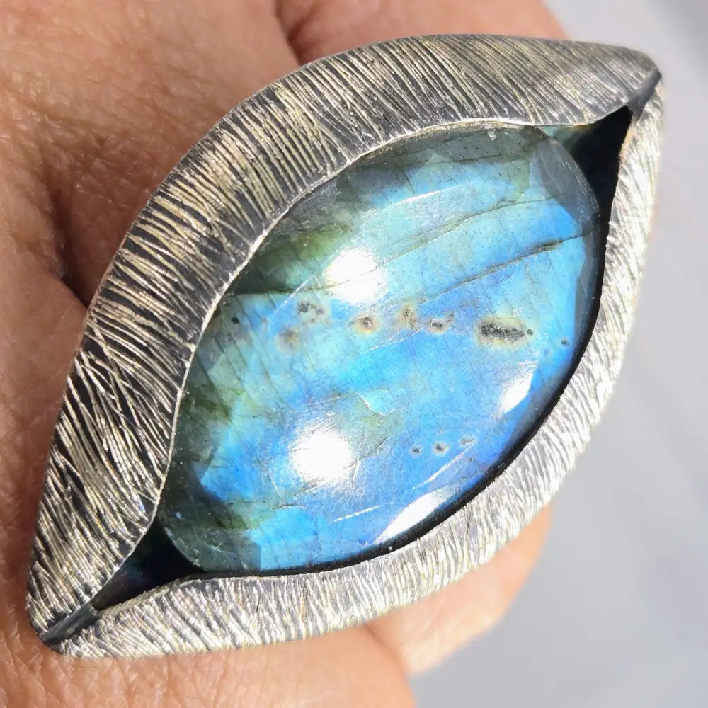 ?SIde Eye’ Ring - Labradorite Sterling - Old Blue Eye Sz 7.5