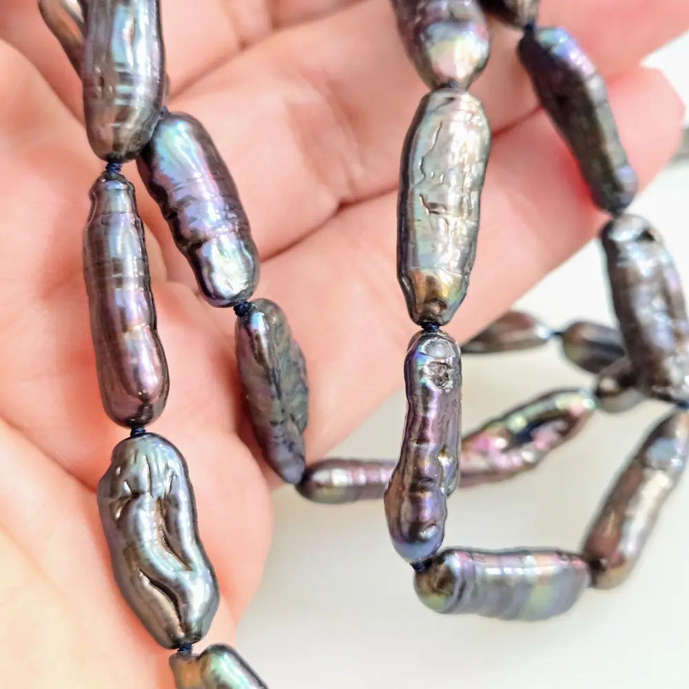 ?SMoked Oysters & Wine’ 32’’ Convertible Necklace - Pearls Enhancer Clip