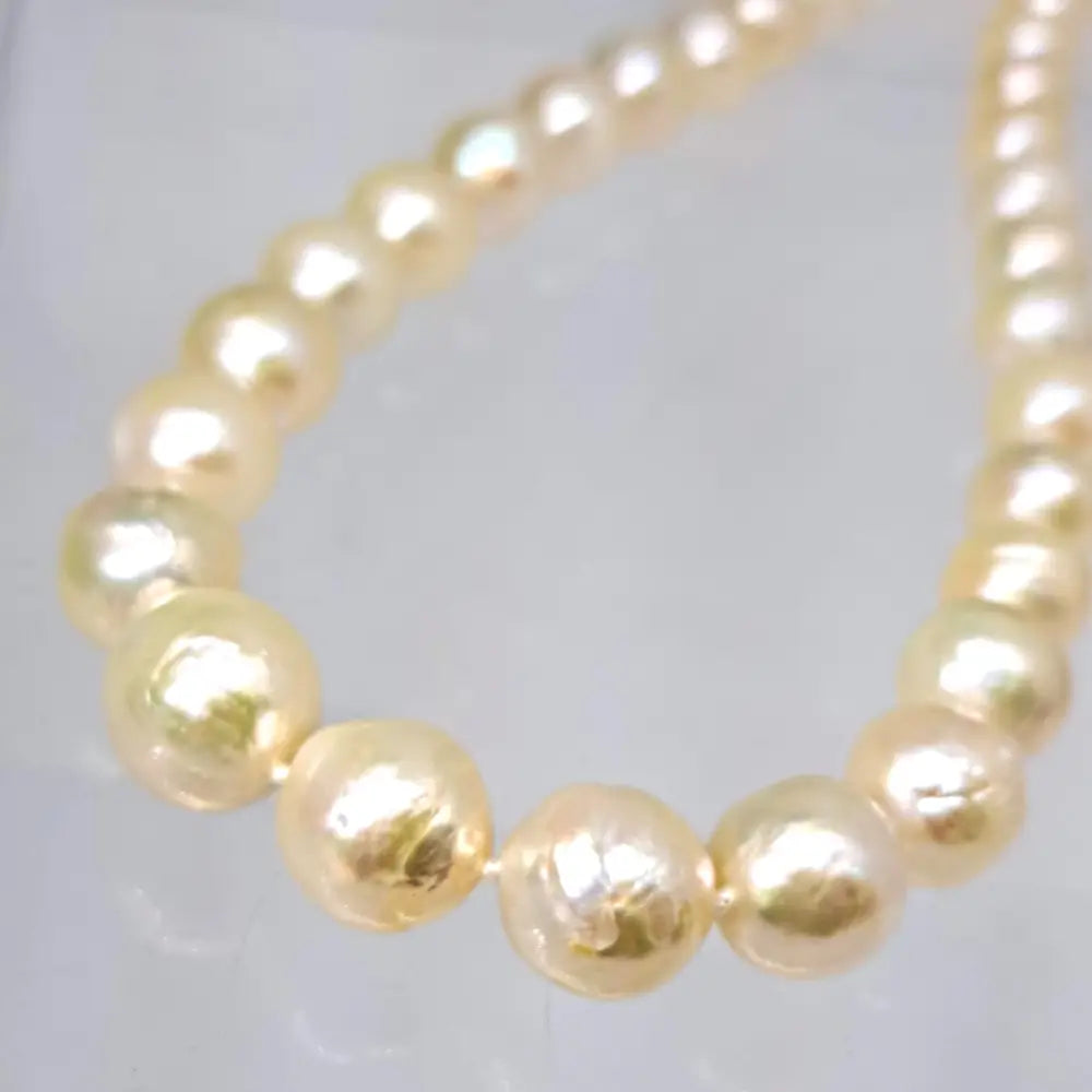 ?SOft Champagne’ 18’’ Necklace - Pearls 14k Gold Clasp