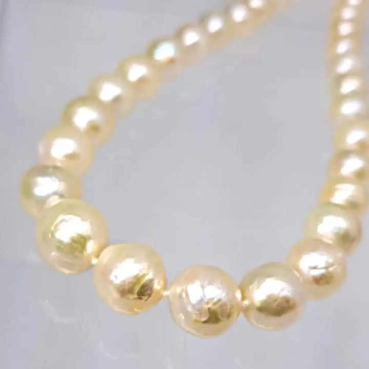 ?SOft Champagne’ 18’’ Necklace - Pearls 14k Gold Clasp