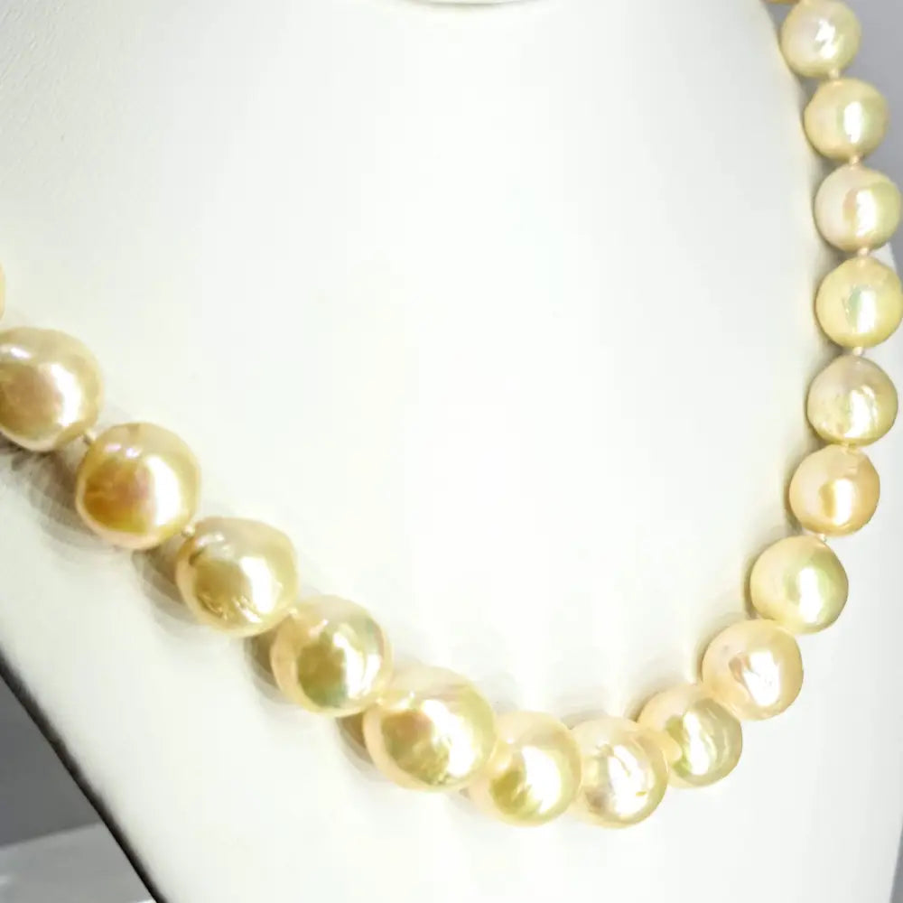 ?SOft Champagne’ 18’’ Necklace - Pearls 14k Gold Clasp