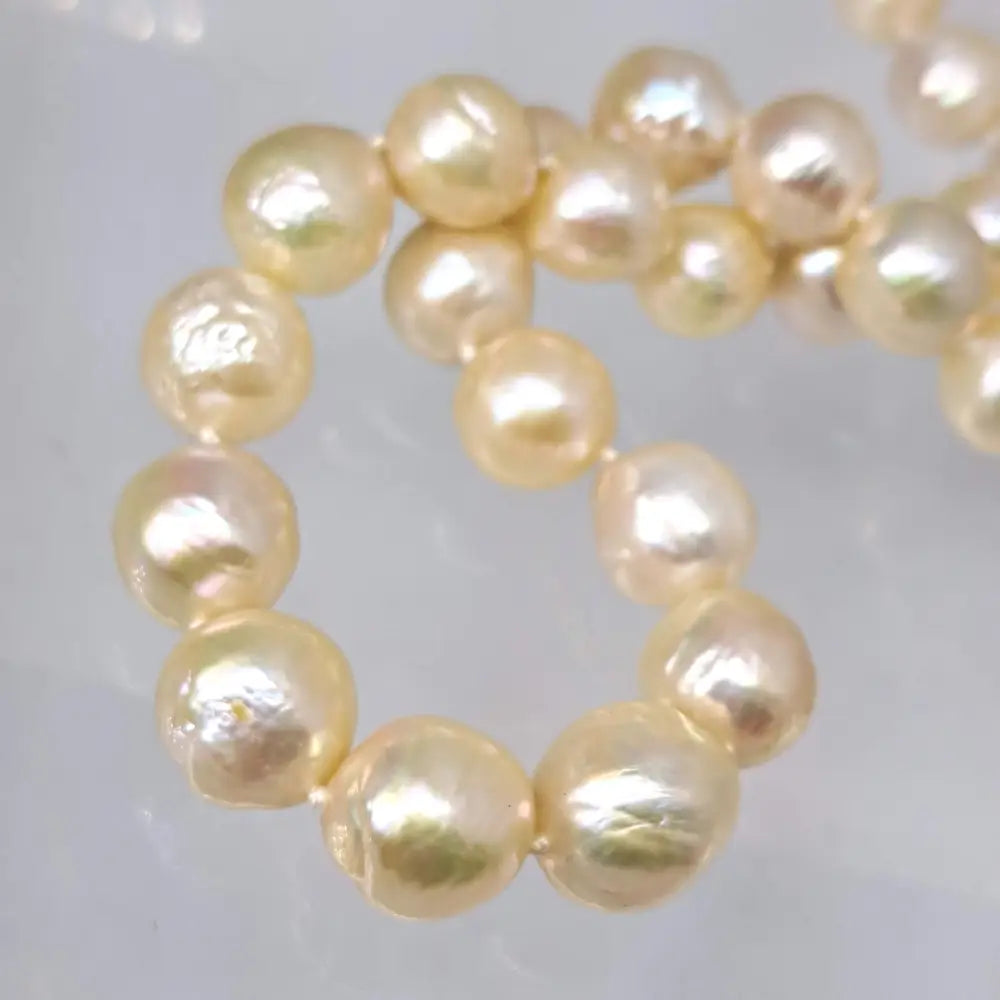 ?SOft Champagne’ 18’’ Necklace - Pearls 14k Gold Clasp