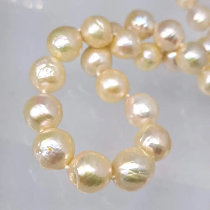 ?SOft Champagne’ 18’’ Necklace - Pearls 14k Gold Clasp