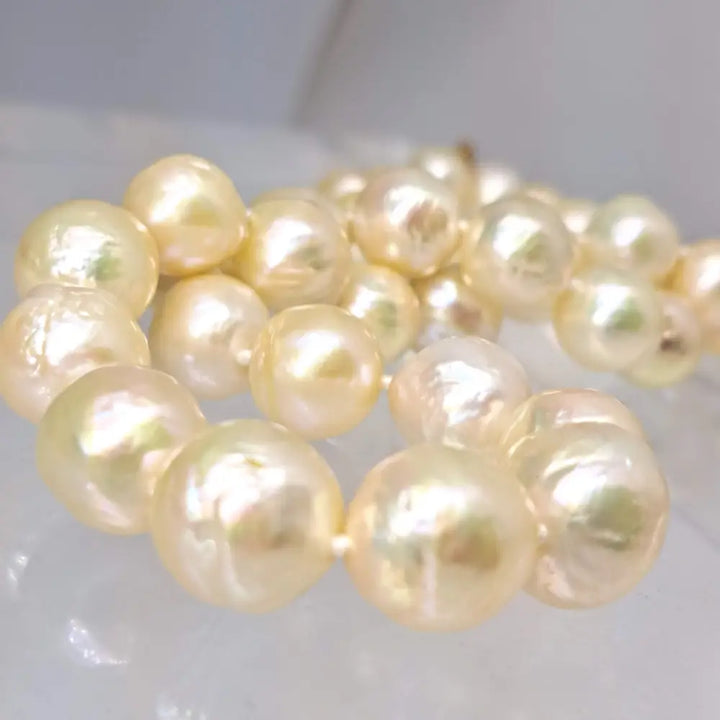 ?SOft Champagne’ 18’’ Necklace - Pearls 14k Gold Clasp