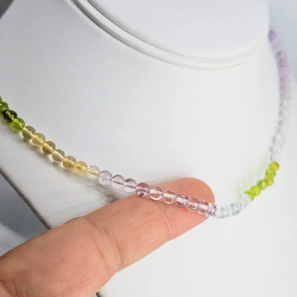 ?SOft & Sweet’ 16’’ Necklace - Amethyst Topaz Peridot Citrine Gold-plated Clasp