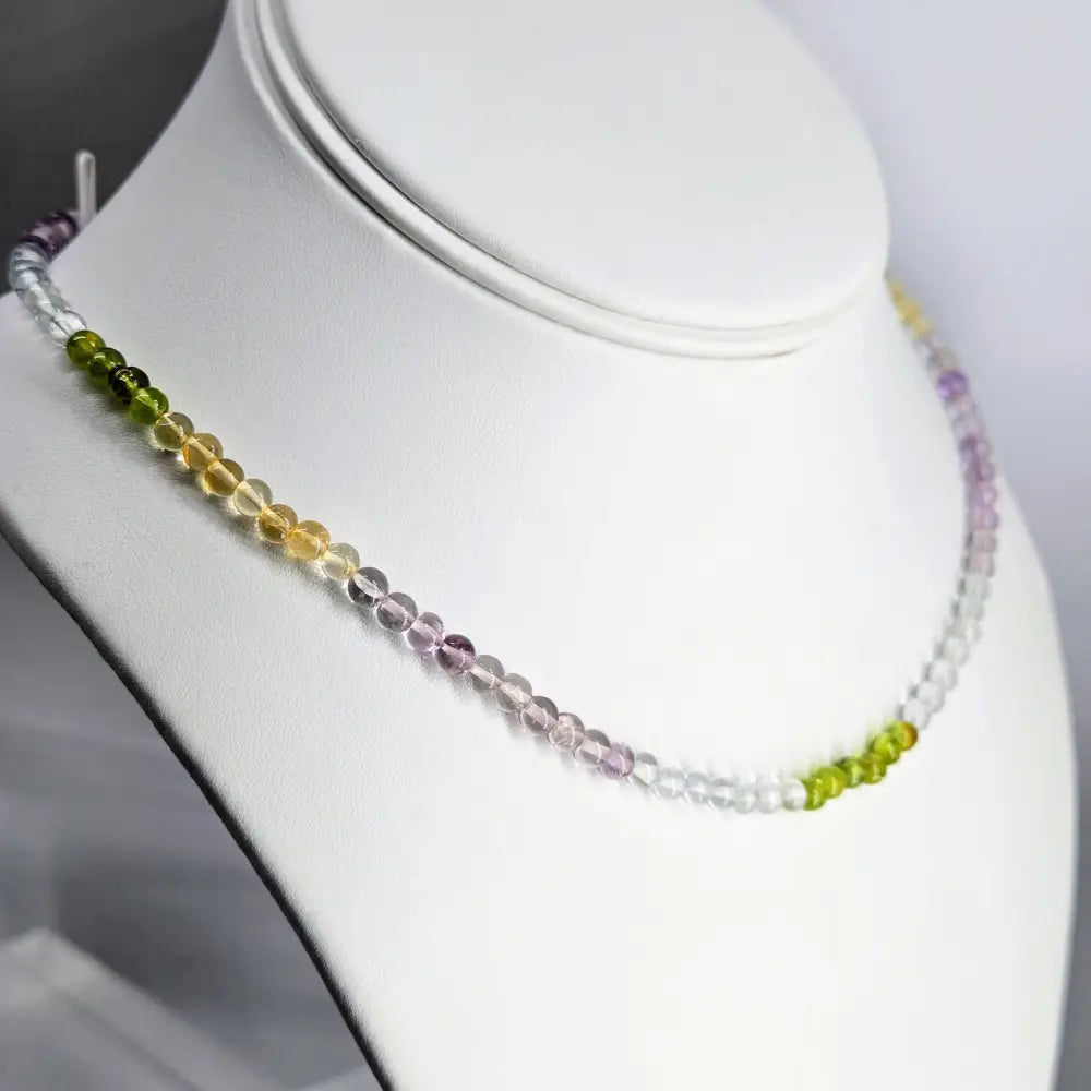 ?SOft & Sweet’ 16’’ Necklace - Amethyst Topaz Peridot Citrine Gold-plated Clasp
