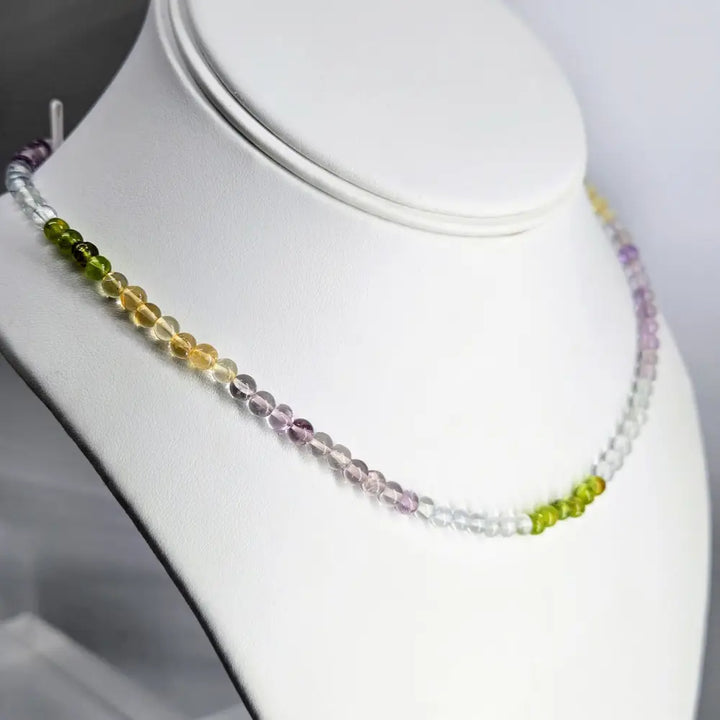 ?SOft & Sweet’ 16’’ Necklace - Amethyst Topaz Peridot Citrine Gold-plated Clasp