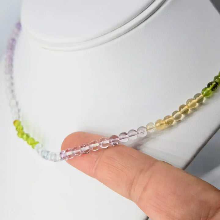 ?SOft & Sweet’ 16’’ Necklace - Amethyst Topaz Peridot Citrine Gold-plated Clasp