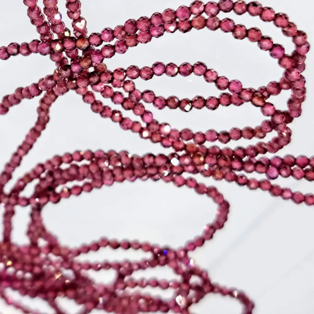 ?SParkle Strand’ 32’’ Necklace - your Choice of Micro-faceted Gem Strands - Rhodolite Garnet