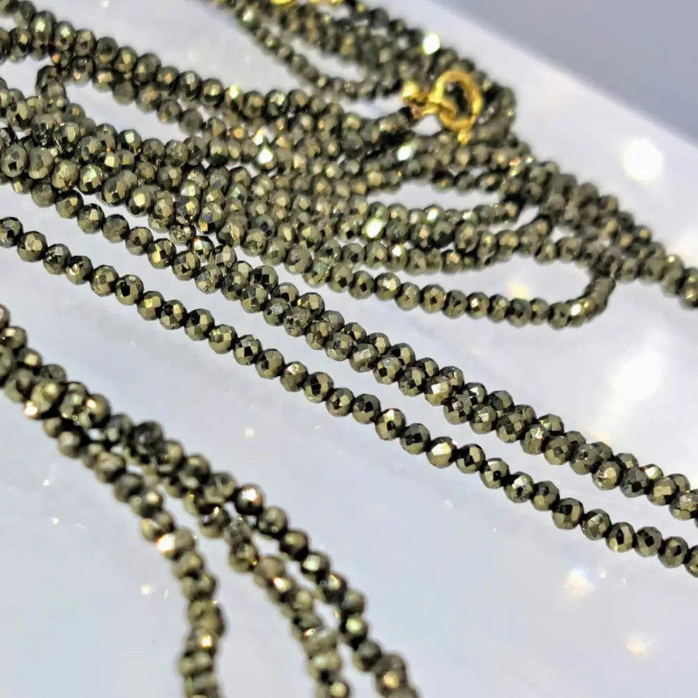 ?SParkle Strand’ 32’’ Necklace - your Choice of Micro-faceted Gem Strands - Pyrite