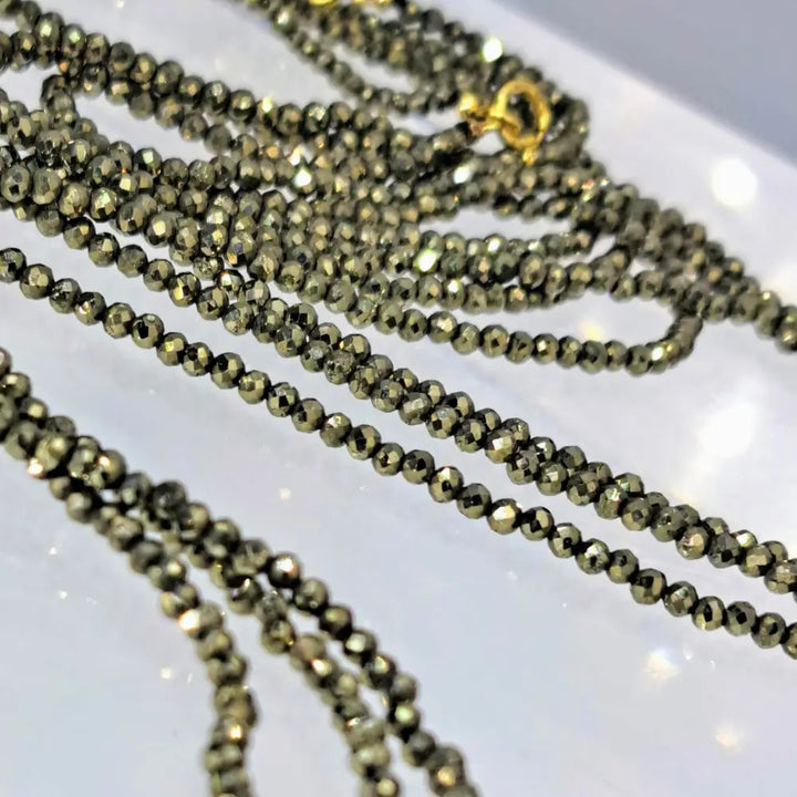 ?SParkle Strand’ 32’’ Necklace - your Choice of Micro-faceted Gem Strands - Pyrite