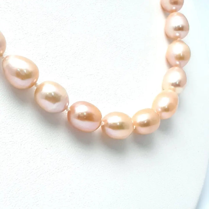 ?SParkling Champagne’ 18’’ Necklace - Pearls Sterling - Champagne Pink