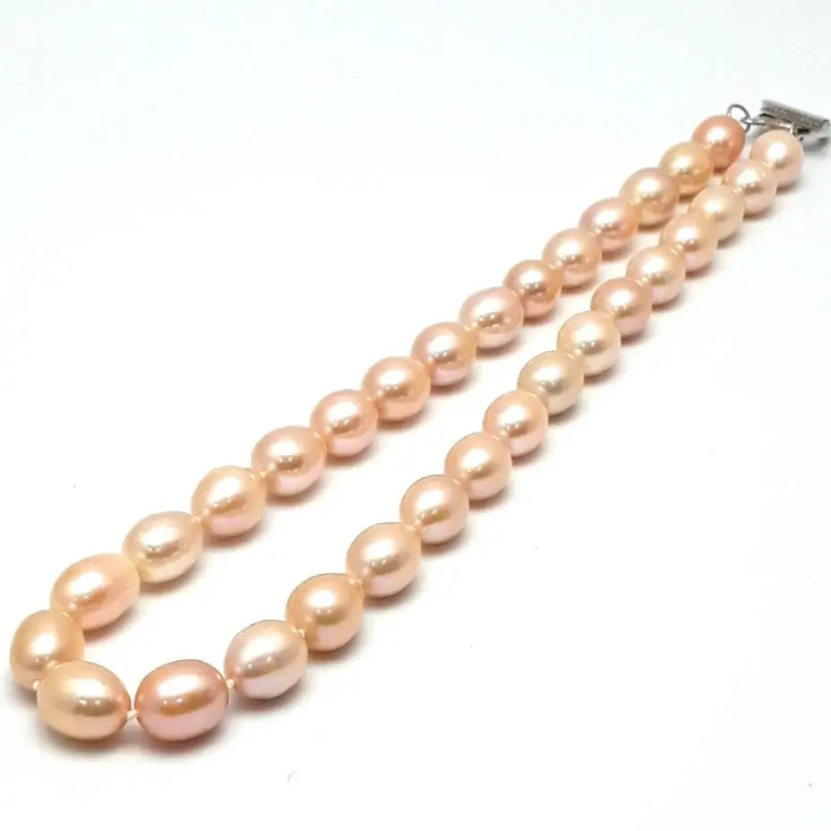 ?SParkling Champagne’ 18’’ Necklace - Pearls Sterling - Champagne Pink