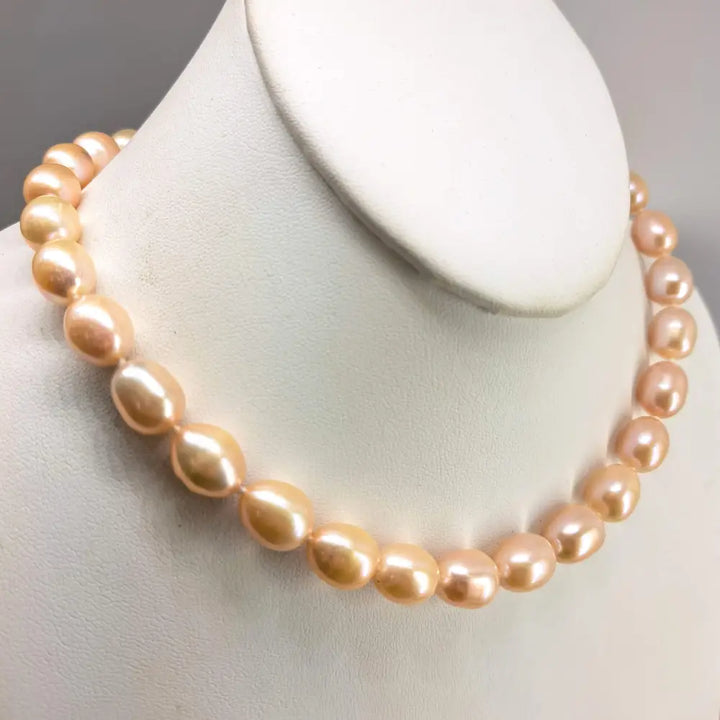 ?SParkling Champagne’ 18’’ Necklace - Pearls Sterling - Champagne Pink