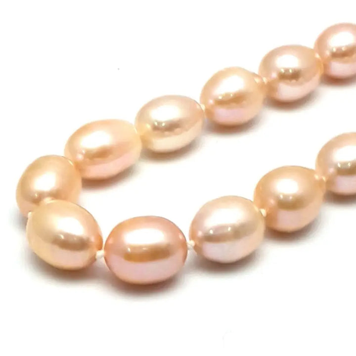 ?SParkling Champagne’ 18’’ Necklace - Pearls Sterling - Champagne Pink