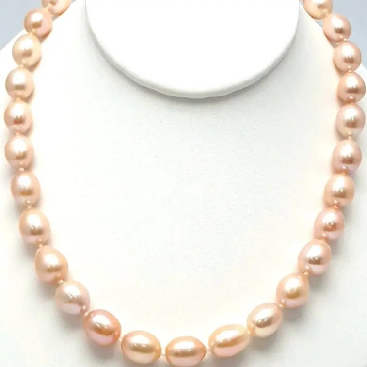 ?SParkling Champagne’ 18’’ Necklace - Pearls Sterling - Champagne Pink