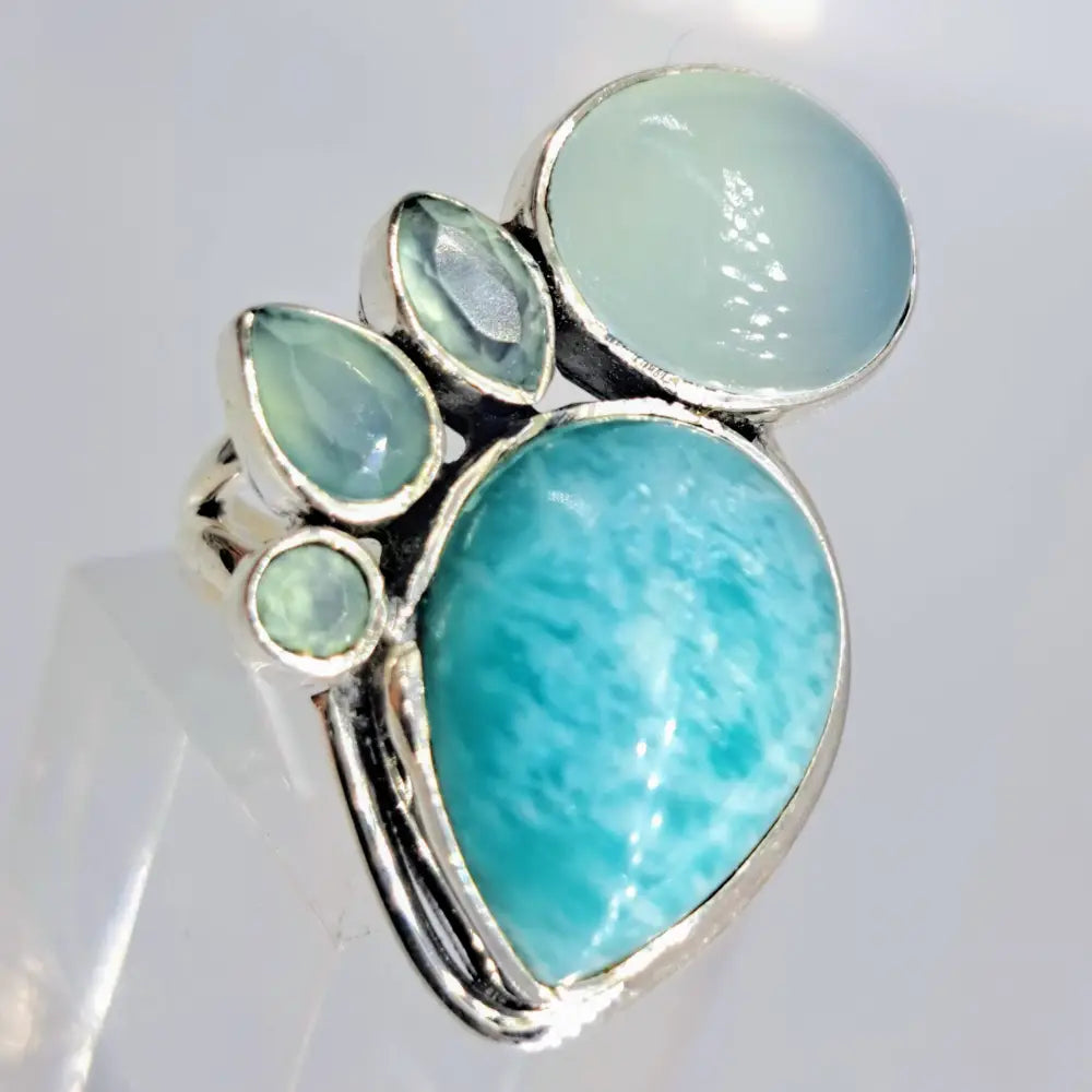?SPlish Splash!’ Sz 7 Ring - Amazonite Chalcedony Sterling