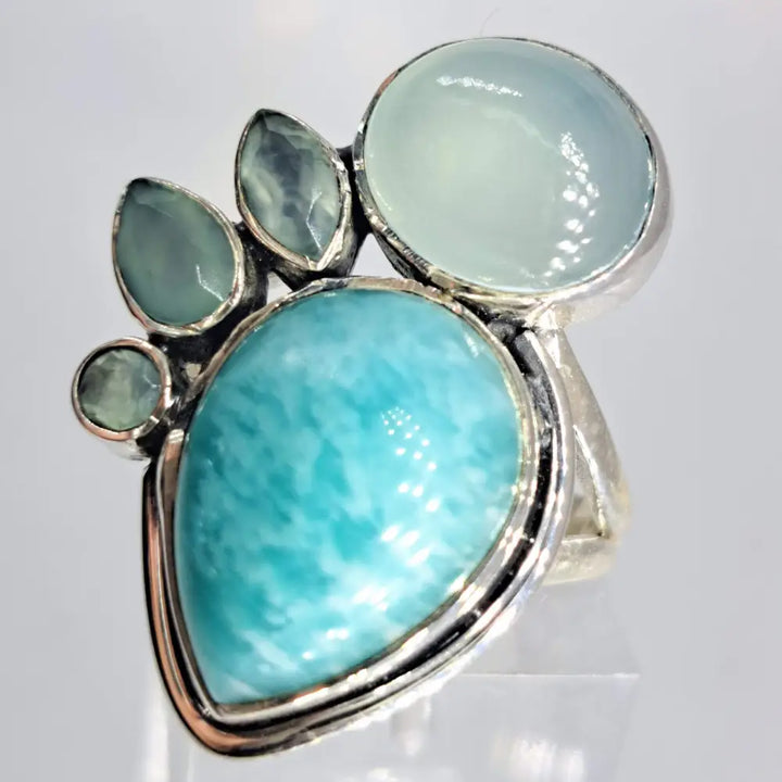 ?SPlish Splash!’ Sz 7 Ring - Amazonite Chalcedony Sterling