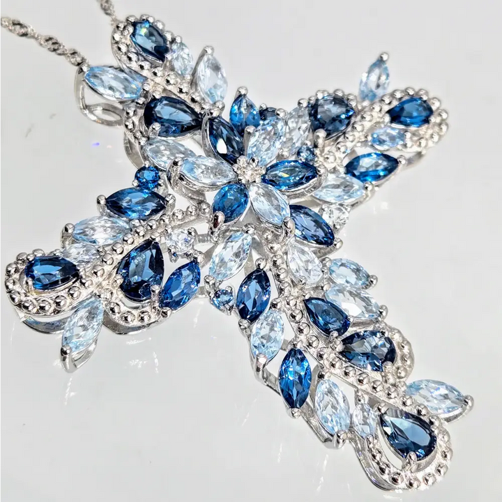 ?STar of the Sea’ Necklace - Ice & London Blue Topaz Anti-tarnish-sterling - Pendant Key West Local Luxe