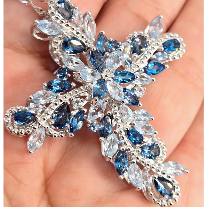 ?STar of the Sea’ Necklace - Ice & London Blue Topaz Anti-tarnish-sterling - Pendant Key West Local Luxe