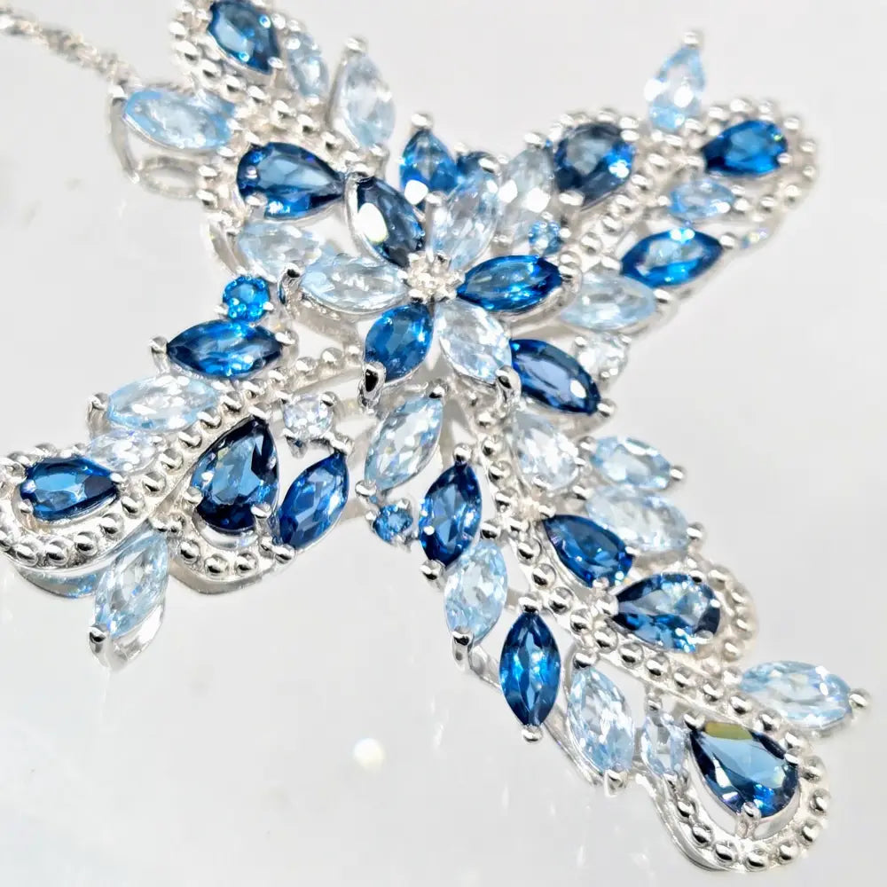 ?STar of the Sea’ Necklace - Ice & London Blue Topaz Anti-tarnish-sterling - Pendant Key West Local Luxe