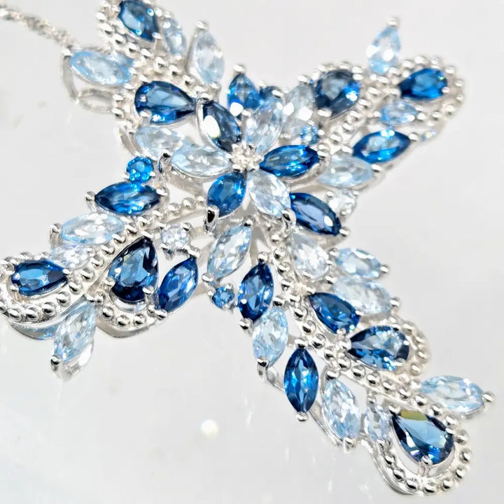 ?STar of the Sea’ Necklace - Ice & London Blue Topaz Anti-tarnish-sterling - Pendant Key West Local Luxe