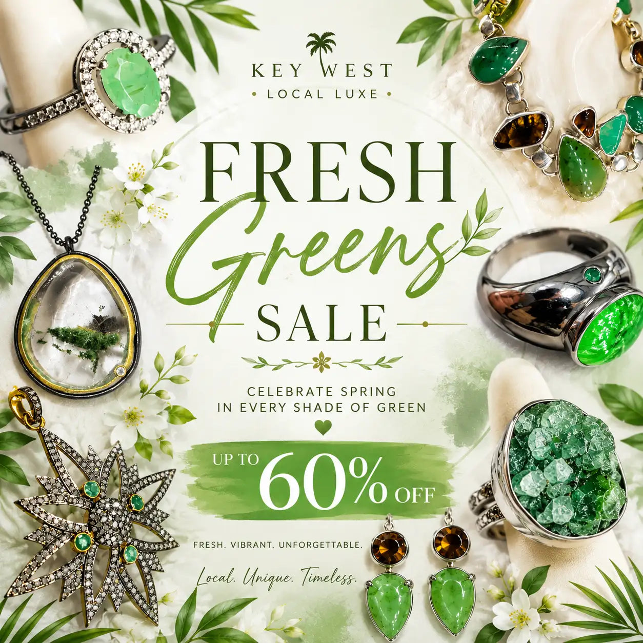 A sparkling star-shaped pendant necklace adorned with green gemstones and intricate diamond detailing.
