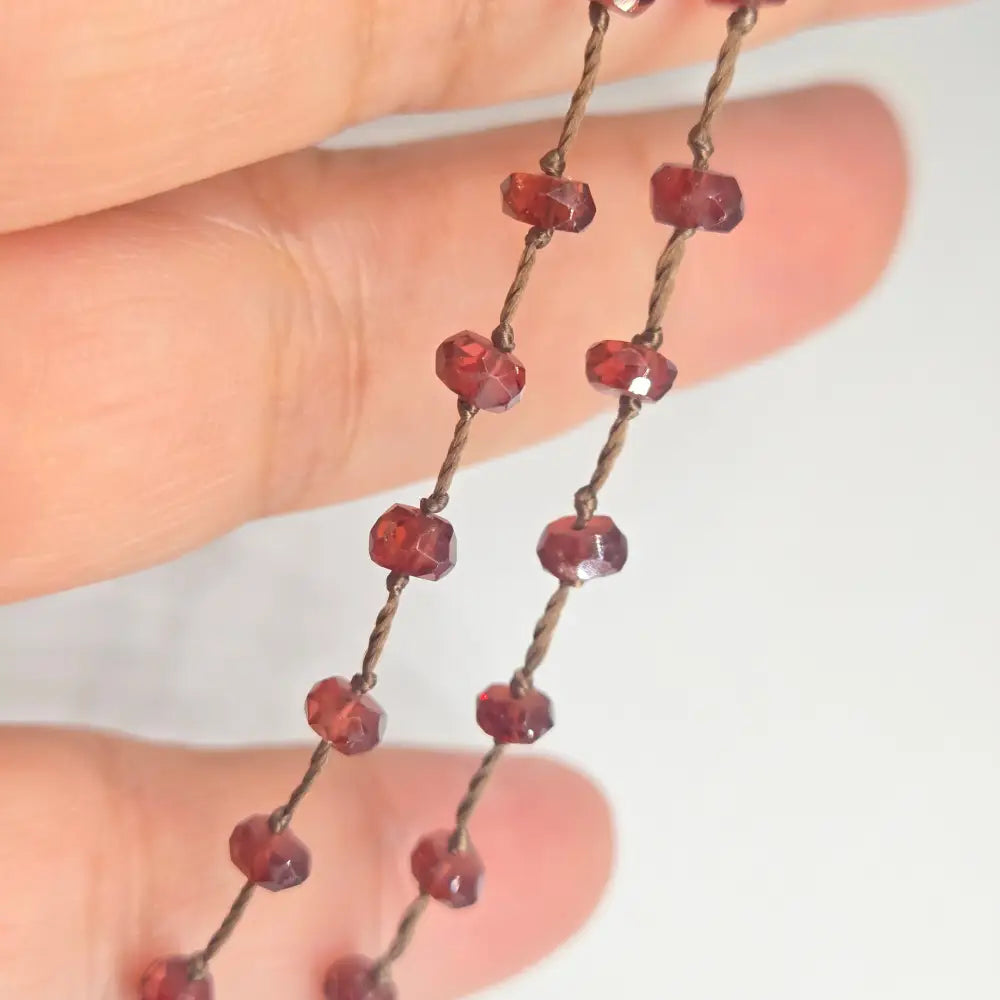 ?STring Along’ 16’’-18’’ Garnet Rondelle Necklace - Key West Local Luxe