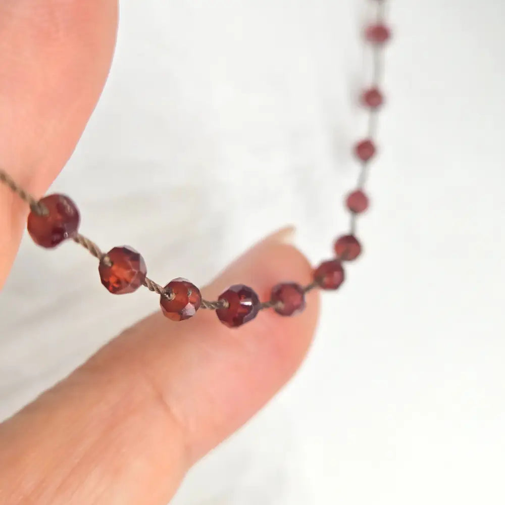 ?STring Along’ 16’’-18’’ Garnet Rondelle Necklace - Key West Local Luxe