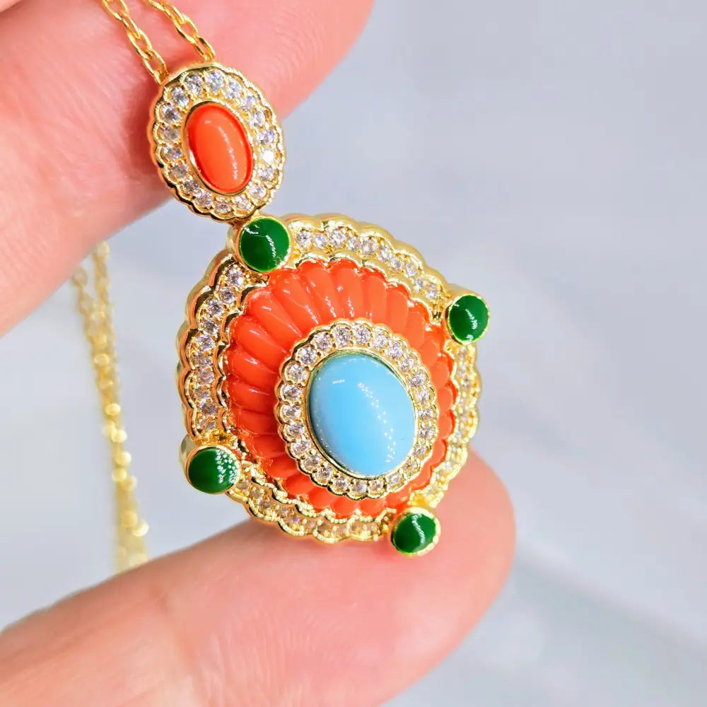 ?SUnny Delight’ Pendant Necklace - Turquoise Zircon