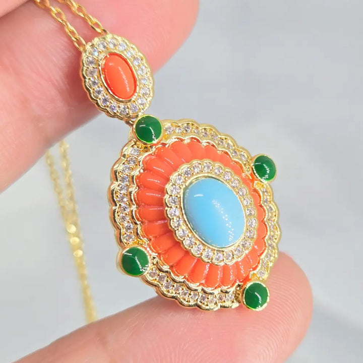 ?SUnny Delight’ Pendant Necklace - Turquoise Zircon