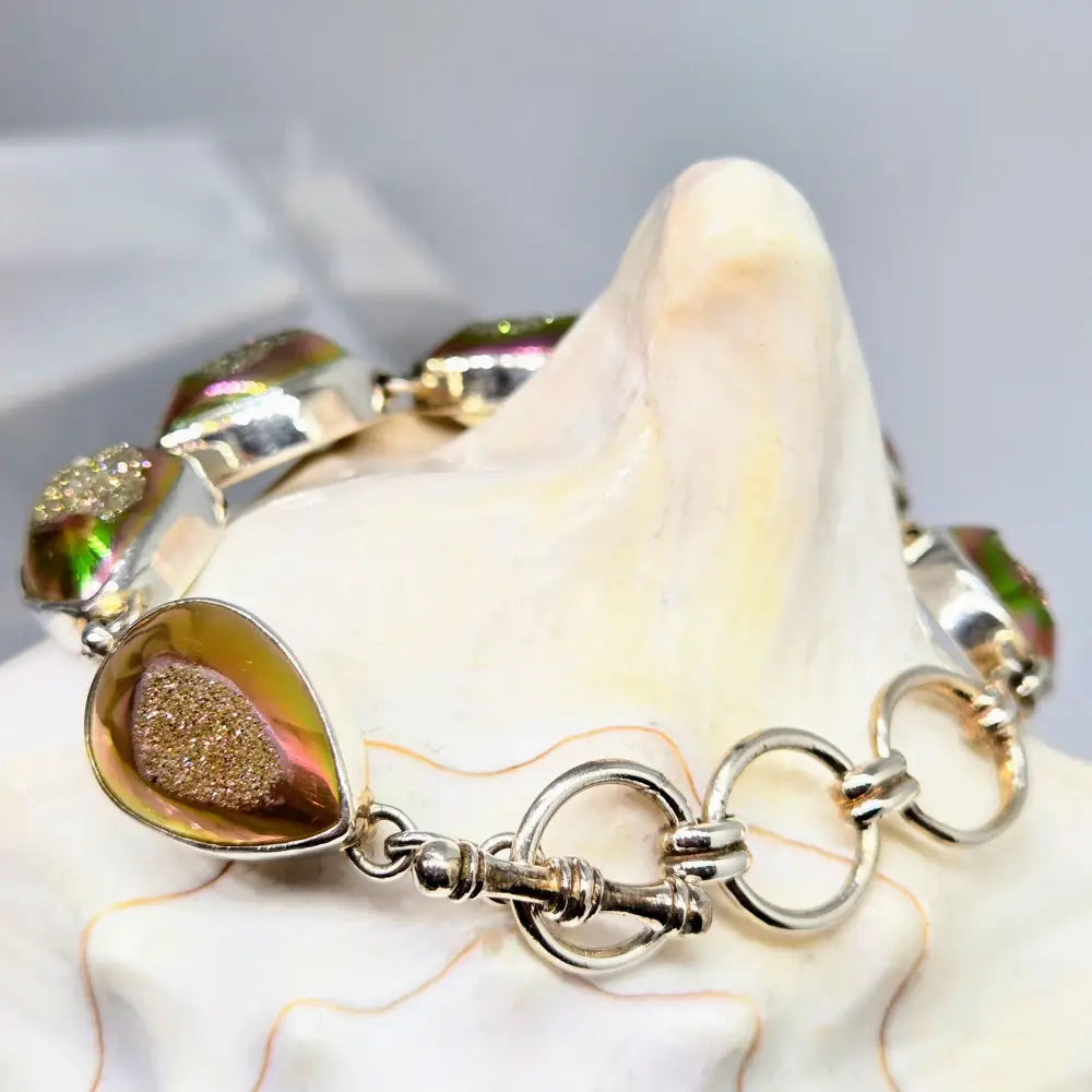 ?SUnset Stunner’ 6.5’’ - 7.5’’ Bracelet - Druzy Sterling