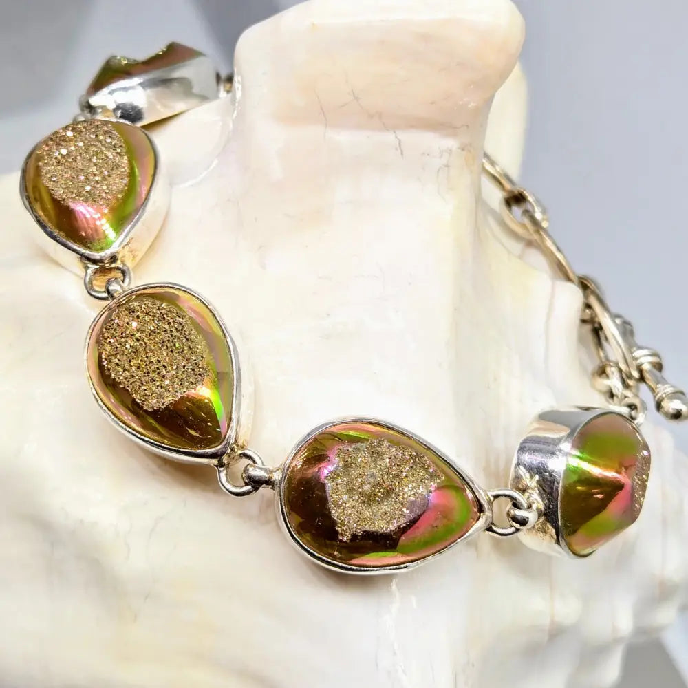 ?SUnset Stunner’ 6.5’’ - 7.5’’ Bracelet - Druzy Sterling