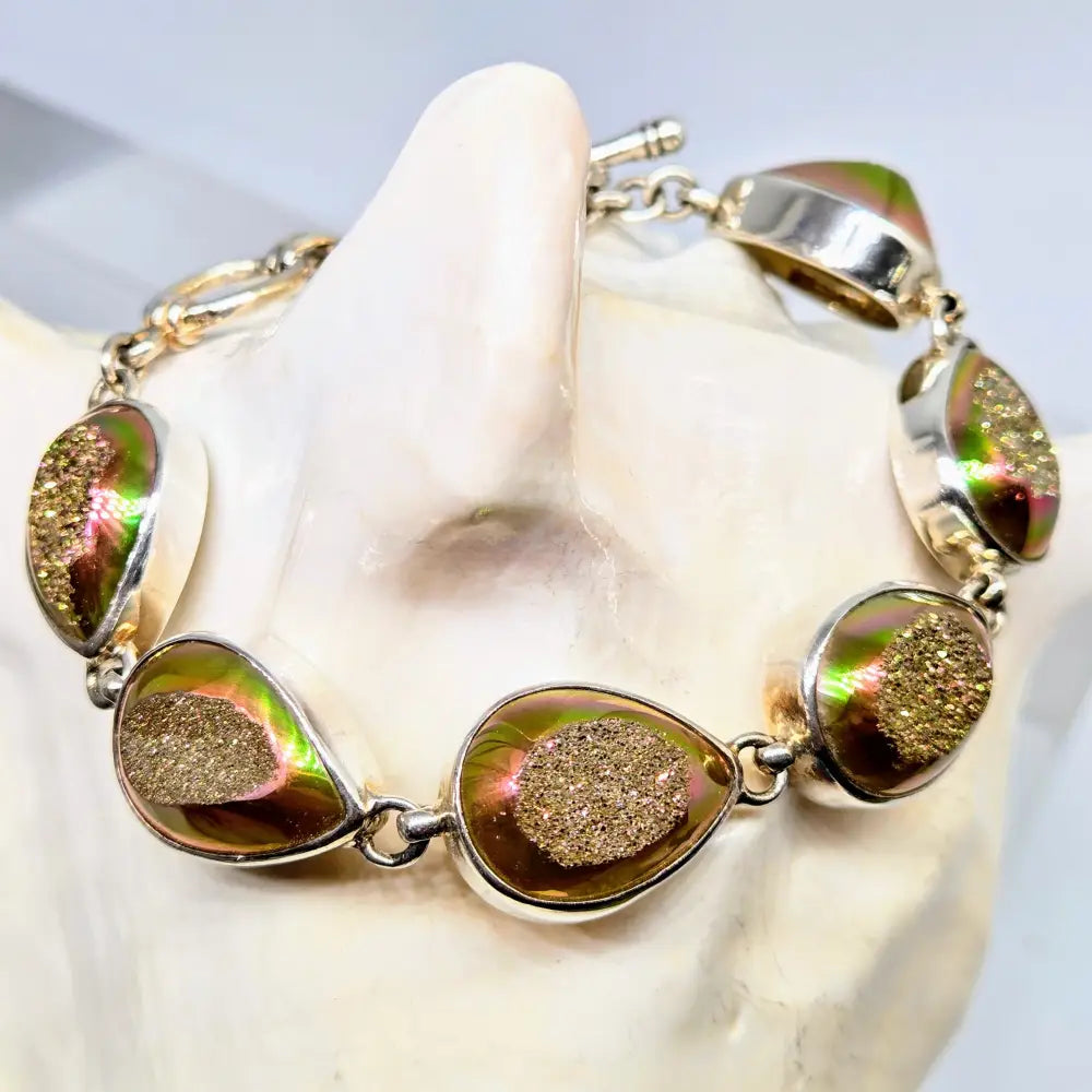 ?SUnset Stunner’ 6.5’’ - 7.5’’ Bracelet - Druzy Sterling