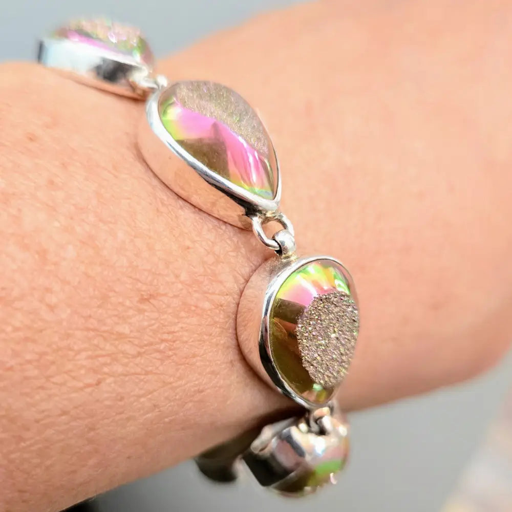 ?SUnset Stunner’ 6.5’’ - 7.5’’ Bracelet - Druzy Sterling