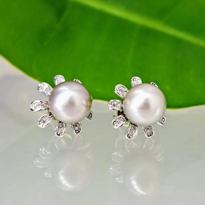 ?SUper Blooms’ 0.5’’ Earrings - Tahitian Pearl Topaz Anti-tarnish Sterling