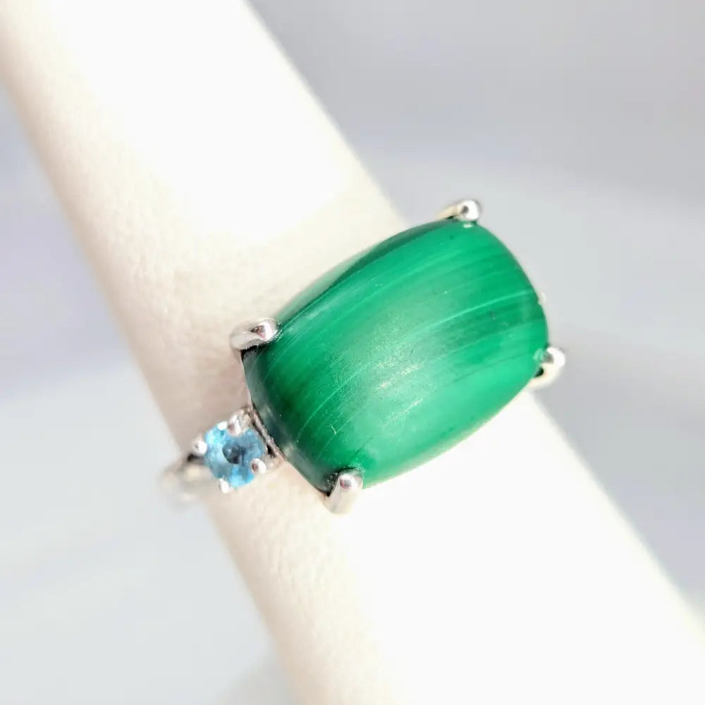 ?SUper Green Smoothie’ Sz 7 Ring - Malachite Topaz Anti-tarnish Sterling