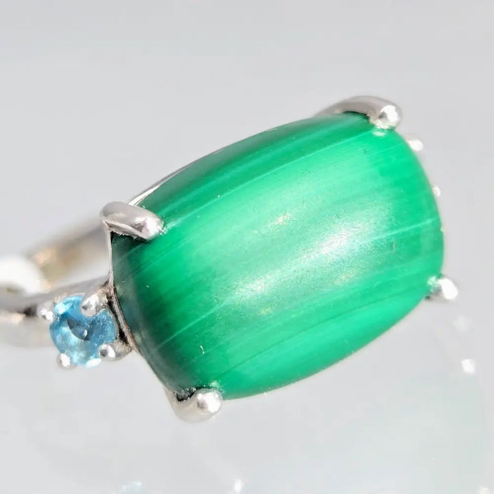 ?SUper Green Smoothie’ Sz 7 Ring - Malachite Topaz Anti-tarnish Sterling