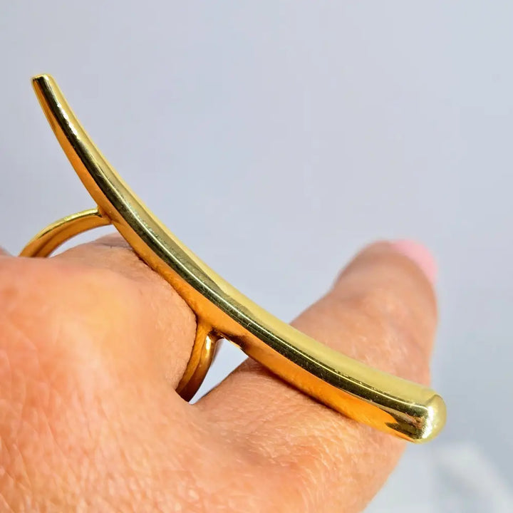 ?SWoosh’ Sz 8.5 Ring - Anti-tarnish 18k Gold Sterling