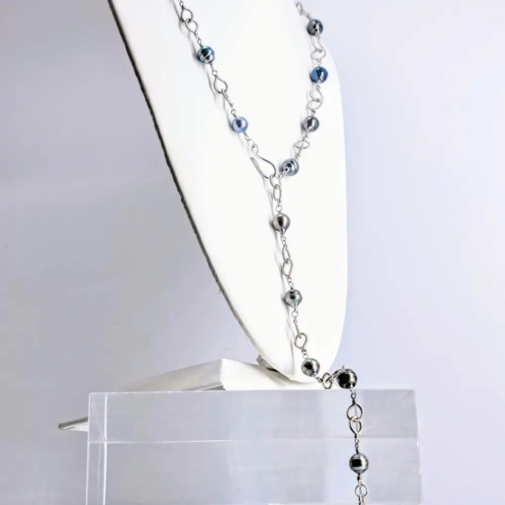 ?TAhitian Dream’ Up to 36’’ Convertible Necklace - Tahitian Pearls Sterling