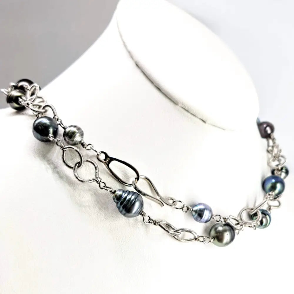 ?TAhitian Dream’ Up to 36’’ Convertible Necklace - Tahitian Pearls Sterling