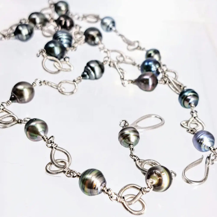?TAhitian Dream’ Up to 36’’ Convertible Necklace - Tahitian Pearls Sterling